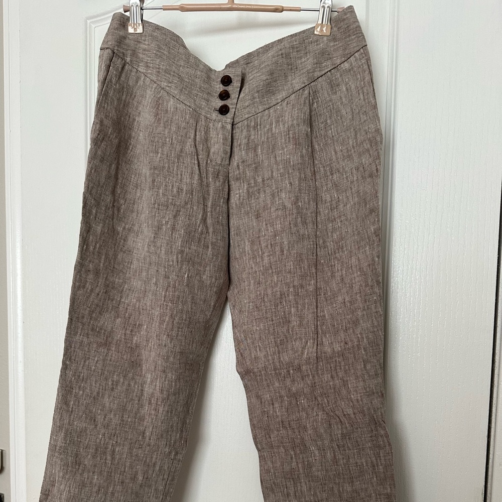 LOFT Brown pants Linen 100%